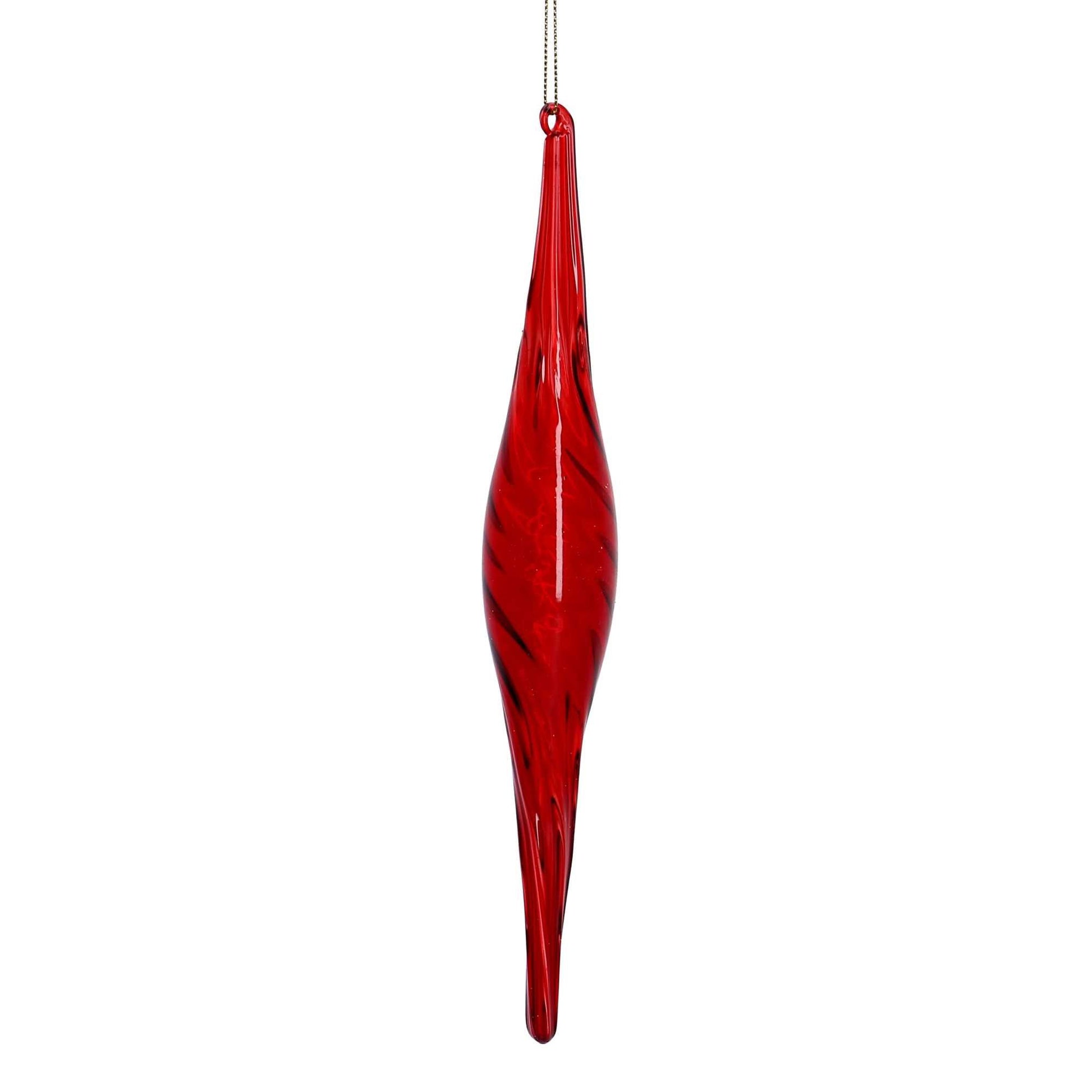 Albero Pendente in vetro D.3x24,5h cm Rosso