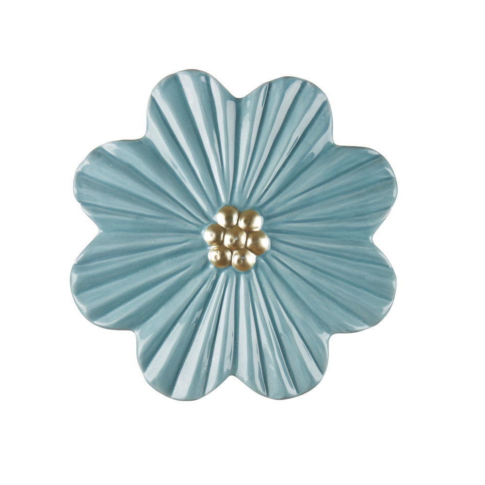 VASCHETTA UMIDIFICATORE IN CERAMICA FIORE AZZURRO AVIO
