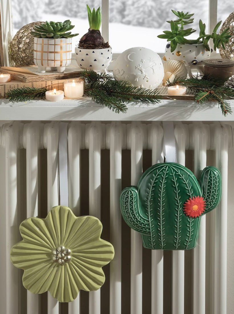 VASCHETTA UMIDIFICATORE IN CERAMICA FIORE VERDE
