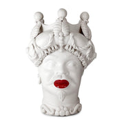 VASO TESTA DI MORO MAN BAROQUE WHITE 42X30 CM VERUS BY ABHIKA