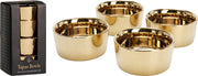 Set 4 Ciotole natalizie in Ceramica Oro 8x4cm