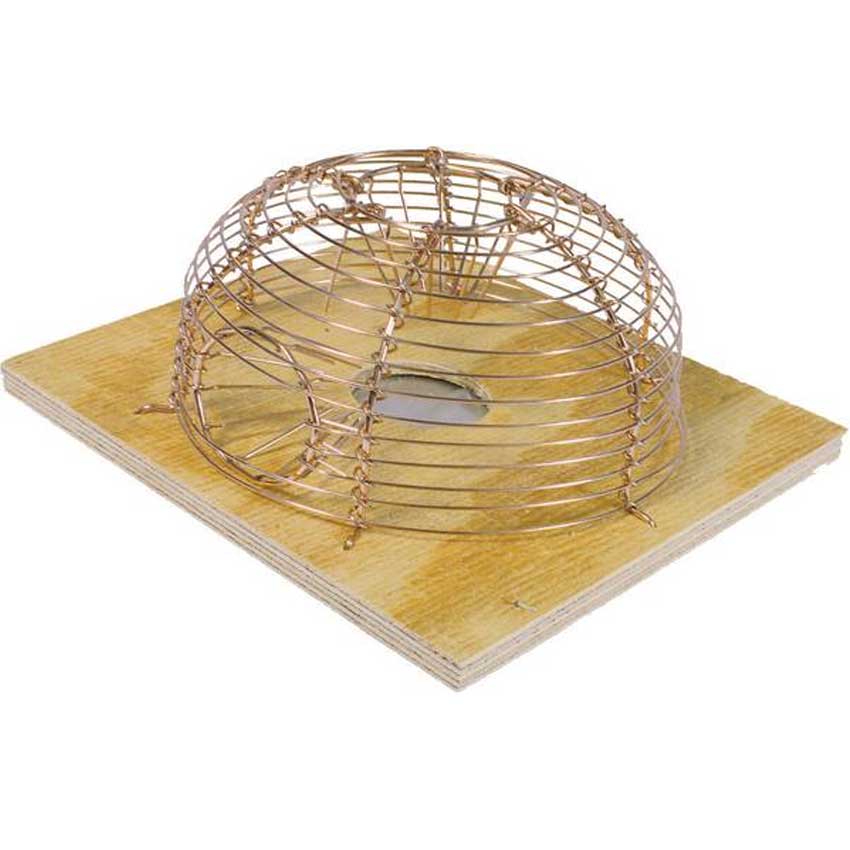 TRAPPOLA GABBIA ROTONDA PER TOPI CON BASE IN LEGNO