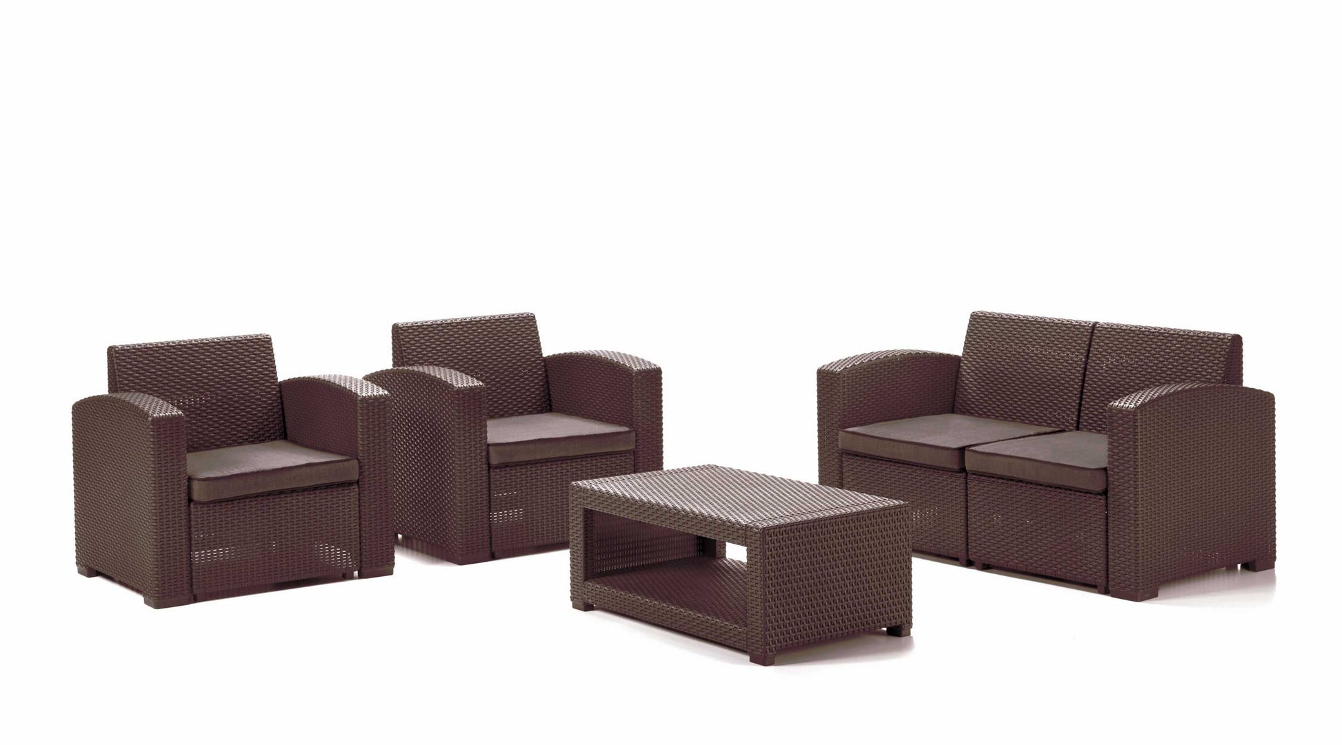 SALOTTO DA GIARDINO IN POLYRATTAN LAS VEGAS CON CUSCINI