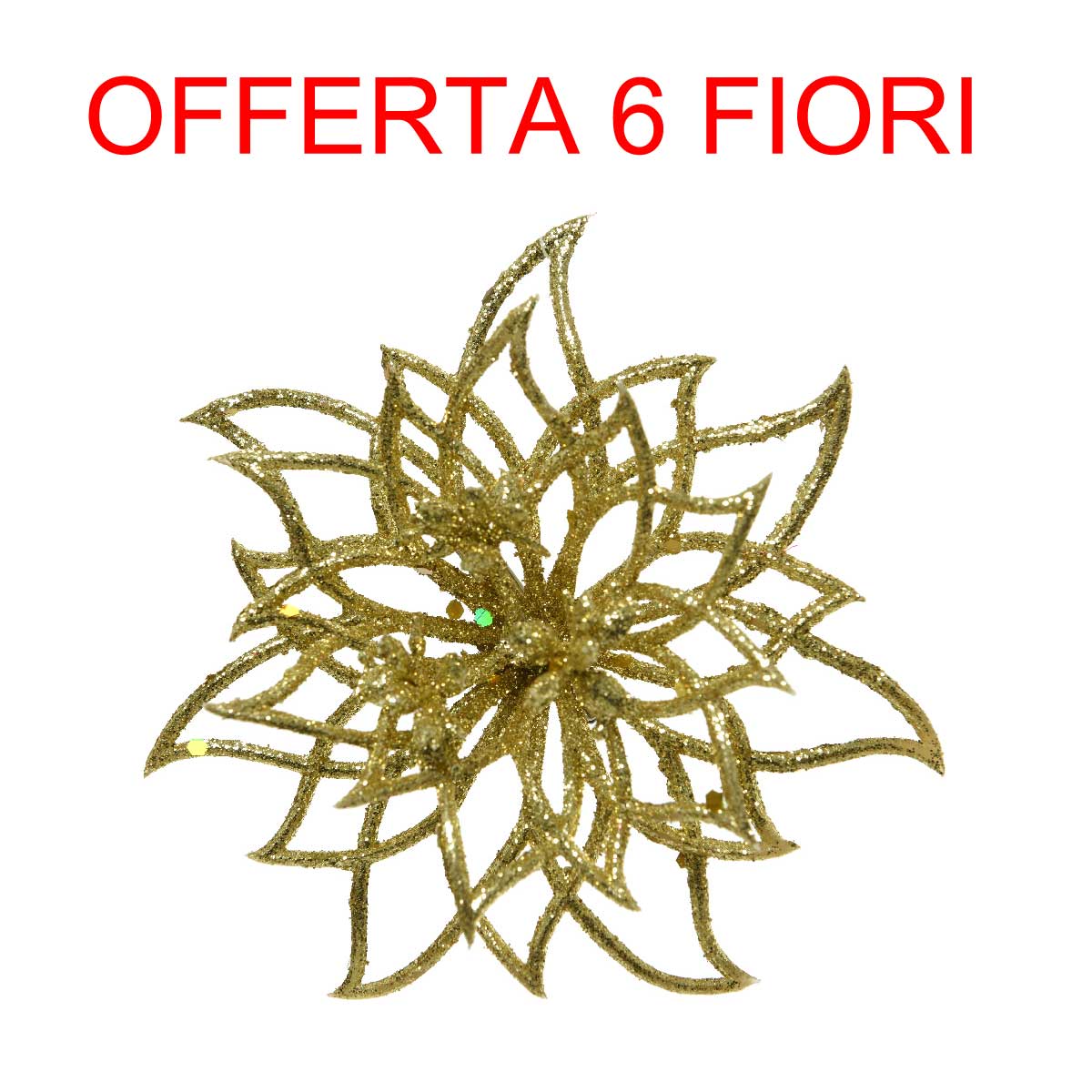OFFERTA 6 FIORI APPENDIBILI ORO 14X5CM