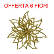 OFFERTA 6 FIORI APPENDIBILI ORO 14X5CM