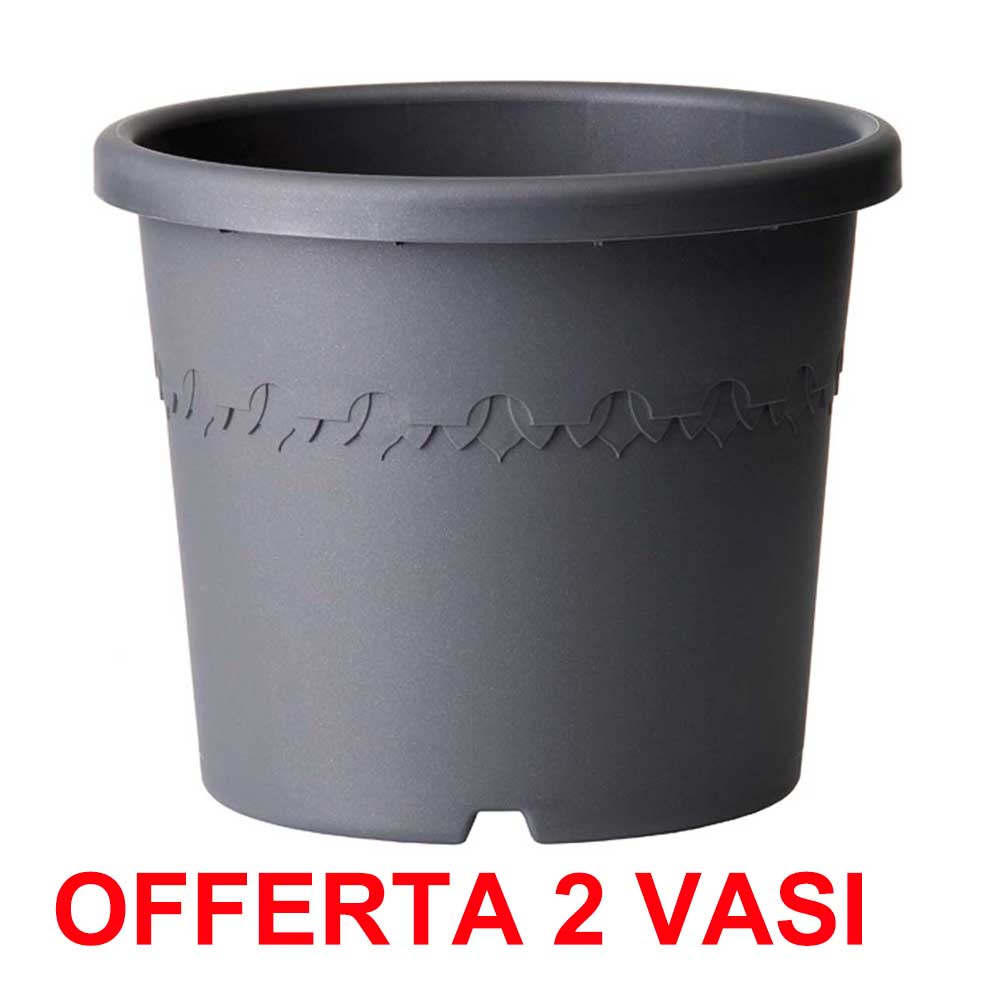 OFFERTA 2 VASO ALGARVE CILINDRO WHEELS 40CM ANTHRACITE