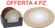OFFERTA 3 SOTTO CANDELA 20CM IN VETRO CON GLITTER ORO