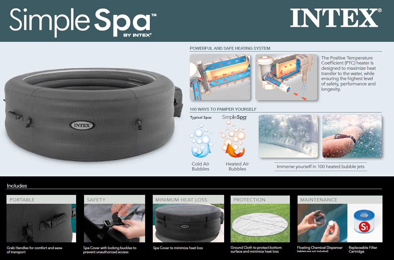 IDROMASSAGGIO INTEX SIMPLE SPA Ø196XH66CM