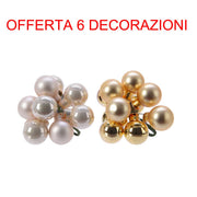 6 DECORAZIONI APPENDIBILI 2CM ORO/ARGENTO ASSORTITE