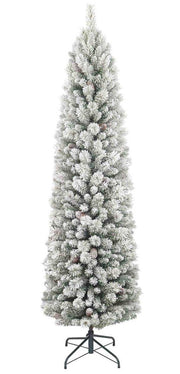 ALBERO DI NATALE INNEVATO 210CM SLIM CRESTONE