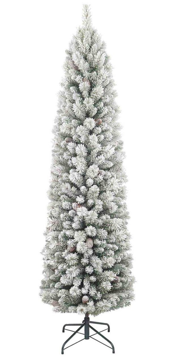ALBERO DI NATALE INNEVATO 210CM SLIM CRESTONE