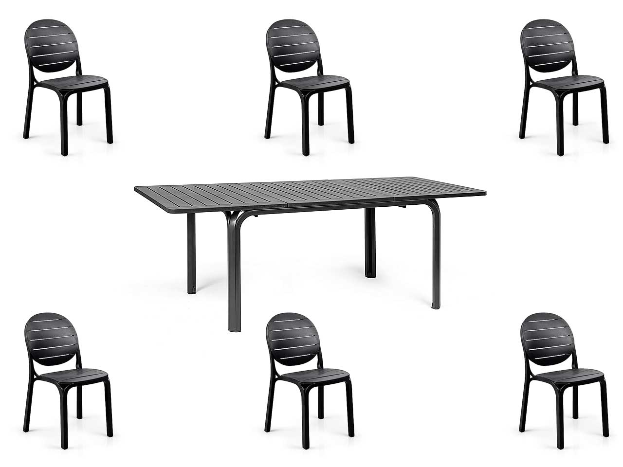 OFFERTA TAVOLO ALLUNGABILE ALLORO 140/210CM + 6 SEDIE ERICA COLORE A SCELTA