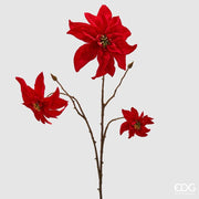 RAMO ARTIFICIALE CON STELLA DI NATALE ROSSA H70CM