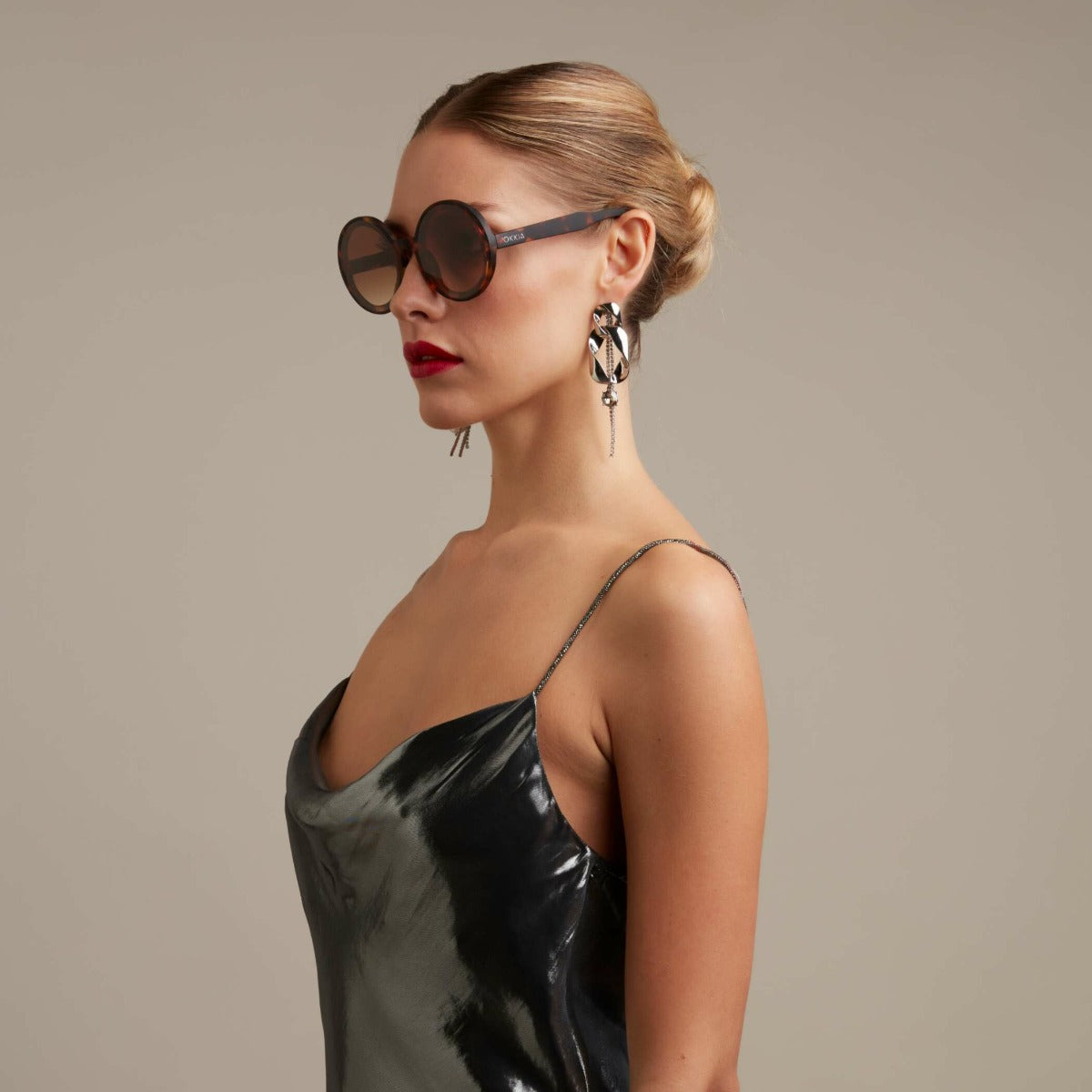 OCCHIALE DA SOLE MODELLO MONICA ROUND CLASSIC HAVANA