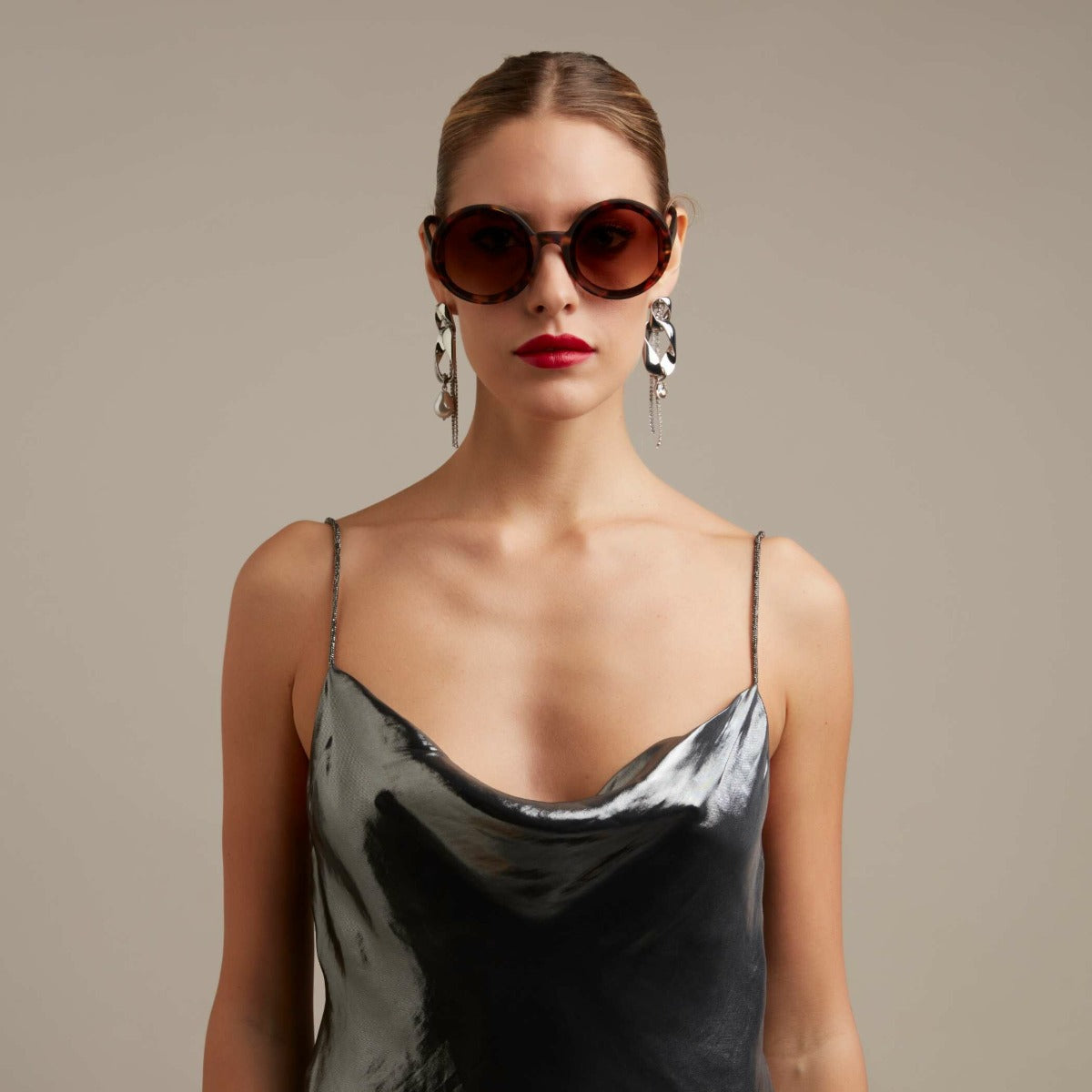 OCCHIALE DA SOLE MODELLO MONICA ROUND CLASSIC HAVANA
