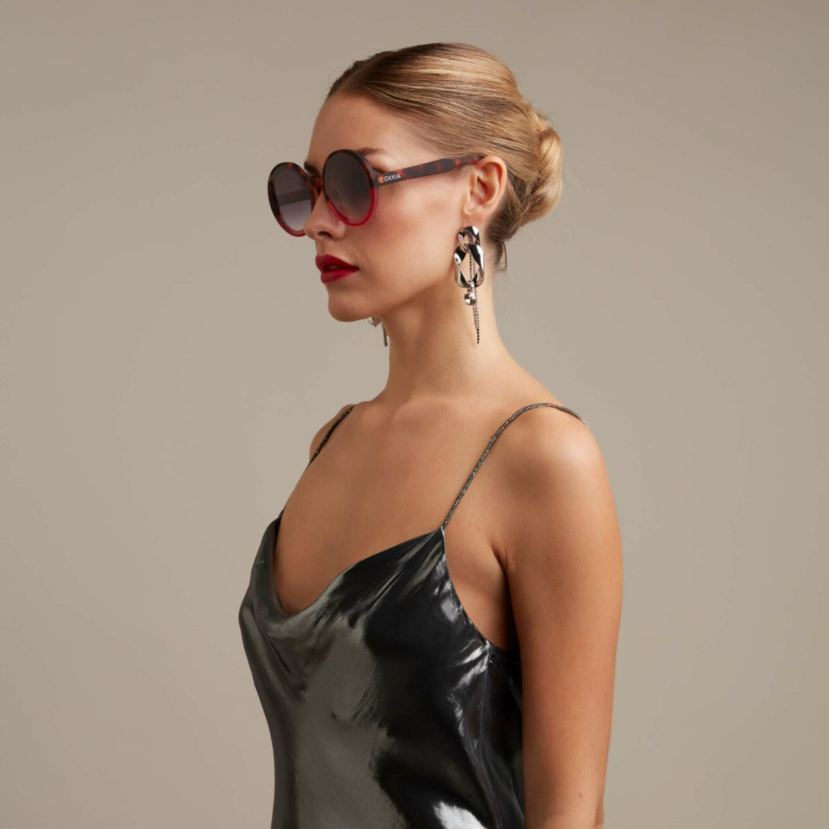 OCCHIALE DA SOLE MODELLO MONICA CIRCLE HAVANA PINK