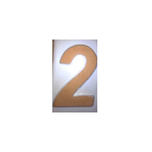 NUMERO SMALTATO 2 IN MATERIALE CERAMICO