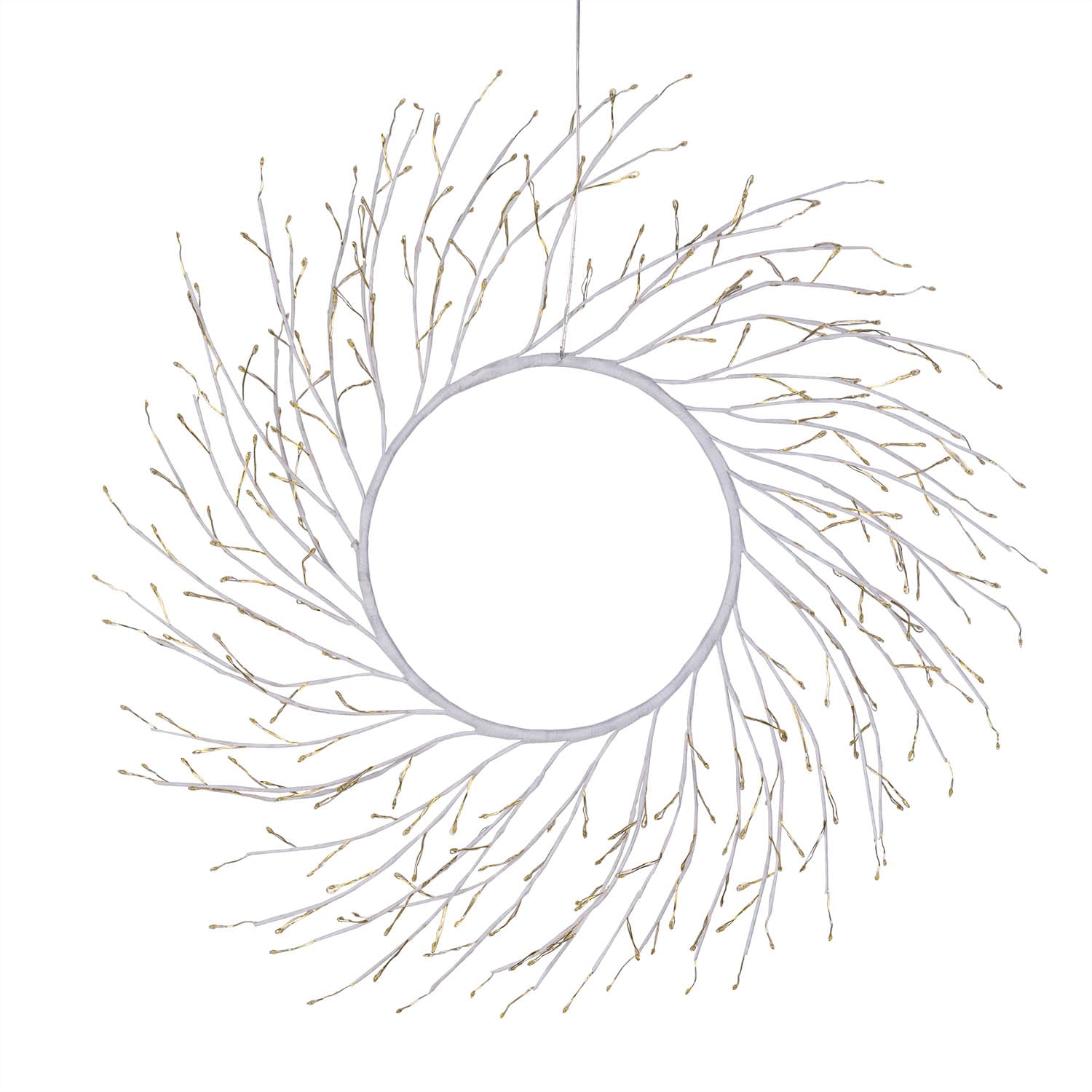 CORONA TIGLIO BIANCO D.60CM 260 MICROLED BIANCO CALDO