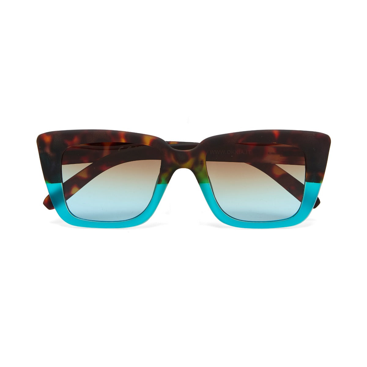 OCCHIALE DA SOLE MODELLO ELBA HAVANA E BLUE OKKIA