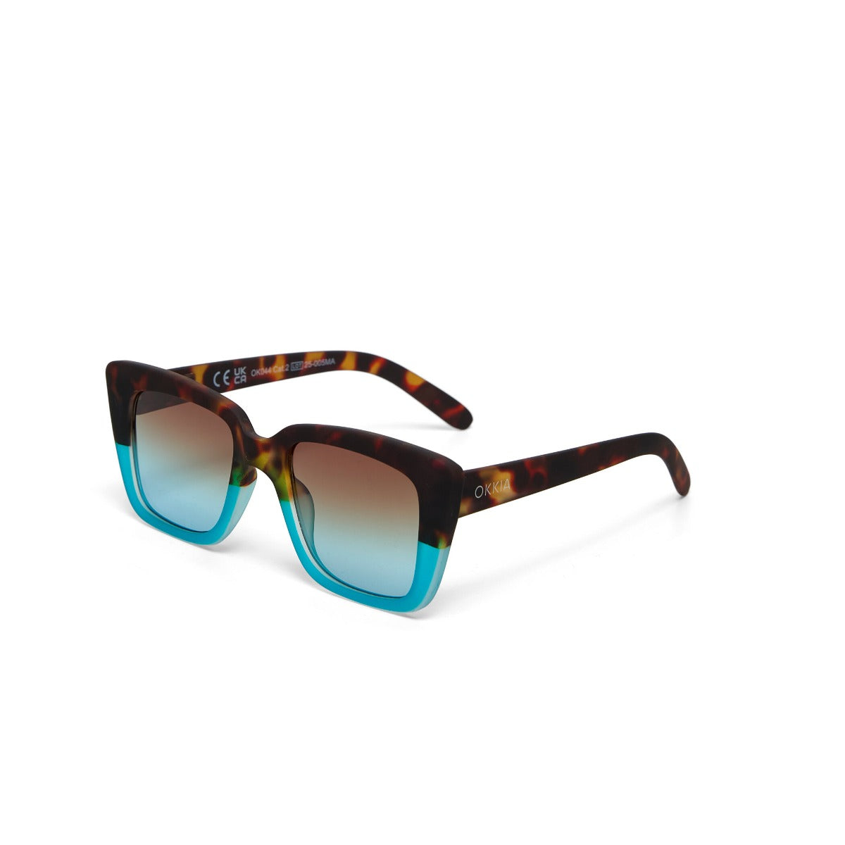 OCCHIALE DA SOLE MODELLO ELBA HAVANA E BLUE OKKIA
