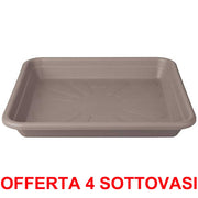 OFFERTA 4 SOTTOVASO UNIVERSAL SAUCER SQUARE 35CM TAUPE