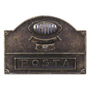 PLACCA BUCALETTERE ALUBOX, SERIE A5, DA INCASSO 34X24,5CM OTTONE BRUNITO
