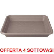 OFFERTA 4 SOTTOVASO UNIVERSAL SAUCER SQUARE 30CM TAUPE
