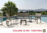 SALOTTO DA GIARDINO TOUCH IN ACCIAIO E TEXTILENE TORTORA