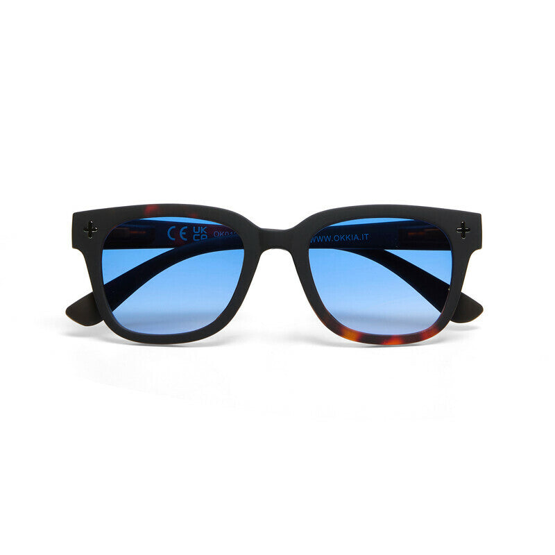 Occhiali da Sole Big Frame Giovanni Havana Black Lenti Blu OKKIA