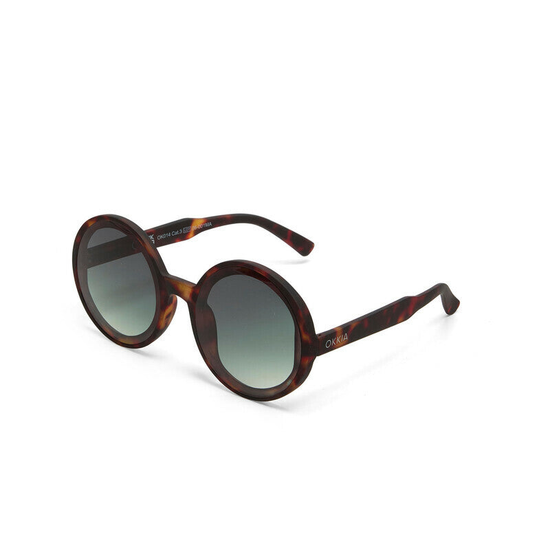 Occhiali da Sole Tondi Monica Round Classic Havana Lenti Verdi OKKIA