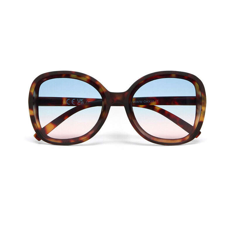 Occhiali da Sole Classic Havana lenti blu rosa OKKIA