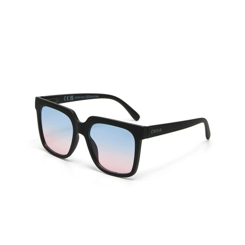 Occhiali da Sole Nero lenti blu/rosa OKKIA