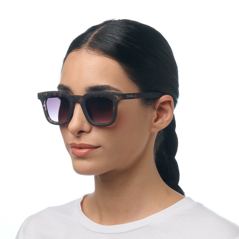 Occhiali da Sole Firenze Dirty Havana Lenti Gradiente Nero OKKIA
