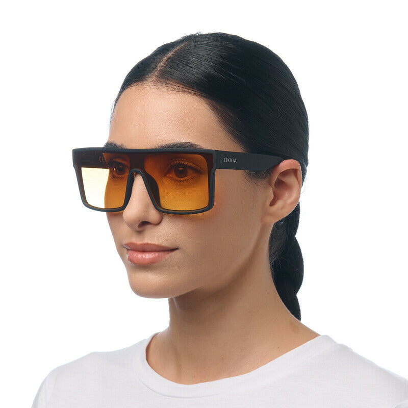 Occhiali da Sole Unisex Tokyo Nero Lenti Gialle OKKIA