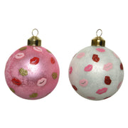 1 PALLINA CON DECORAZIONI BACI ROSSETTO 8CM ASSORTITA