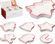 Ciotola natalizia 100x70x45mm - bianco/rosso fantasia assortita