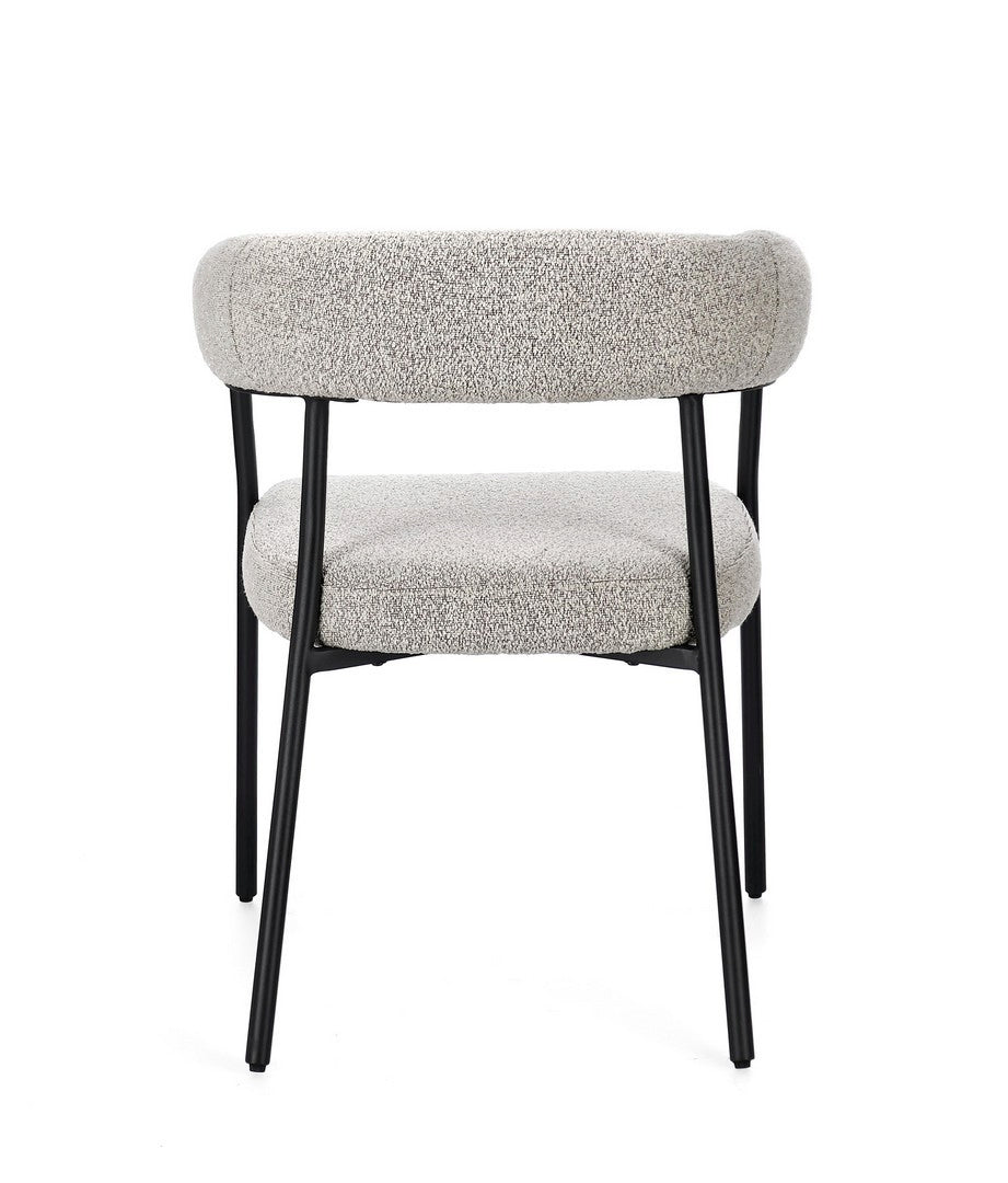 Sedia con braccioli Giaele 59.5x56.5x75.5cm Nero Tortora BIZZOTTO