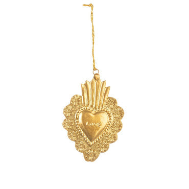 Cuore Dorato da Appendere 10x15cm