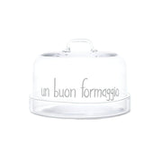 Set campana e piatto per formaggi "Un Buon Formaggio", base D24,5 cm – campana D22,5 x H16,5 cm