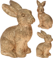 OFFERTA 2 PZ DECORAZIONE CONIGLIO 15CM ORO ASSORTITO
