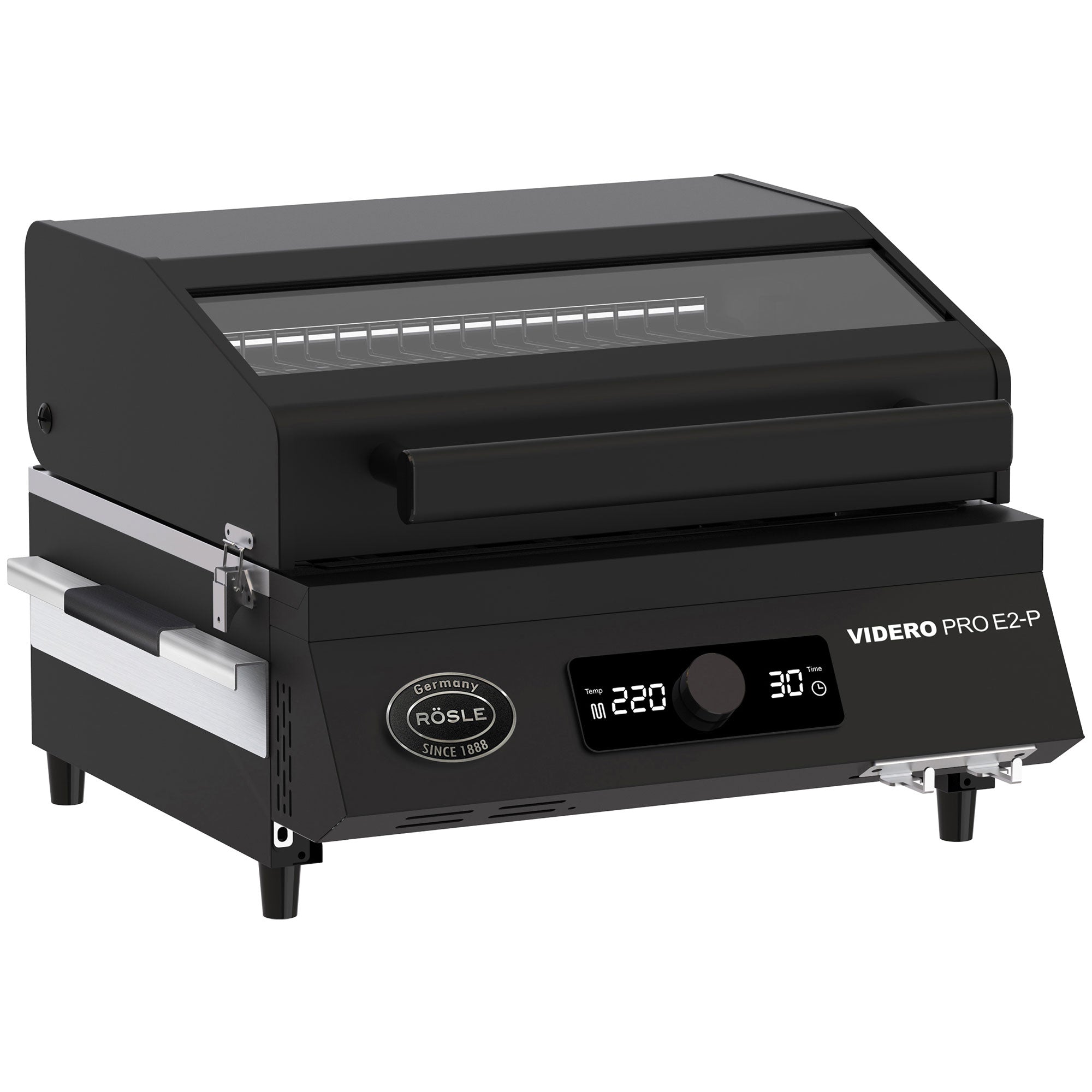 Barbecue Elettrico Portatile Videro Pro E2 45x34 cm Nero Acciaio RÖSLE