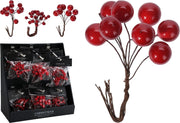 Set 36 Rami di Bacche Rosse Natalizie Assortite S-M-L