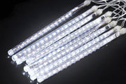 TENDA 12 TUBI CON 576 LED PROLUNGABILE BIANCO FREDDO DA ESTERNO EFFETTO PIOGGIA 3X0.8 MT