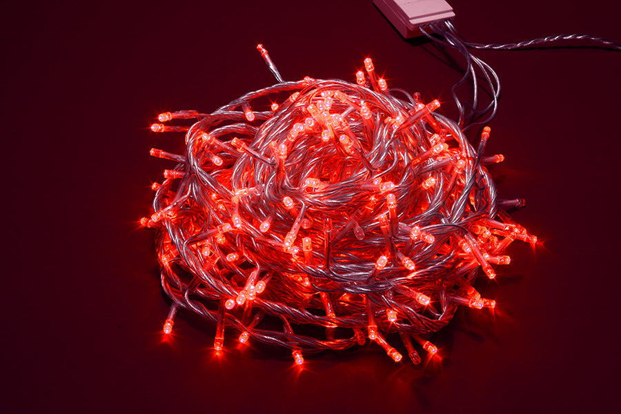 LUCI DI NATALE 300 LED ROSSE 8 GIOCHI DI LUCE