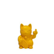 BLOGO Statuetta Maneki Neko Irriverente "Lucky Cat" Grande - Giallo