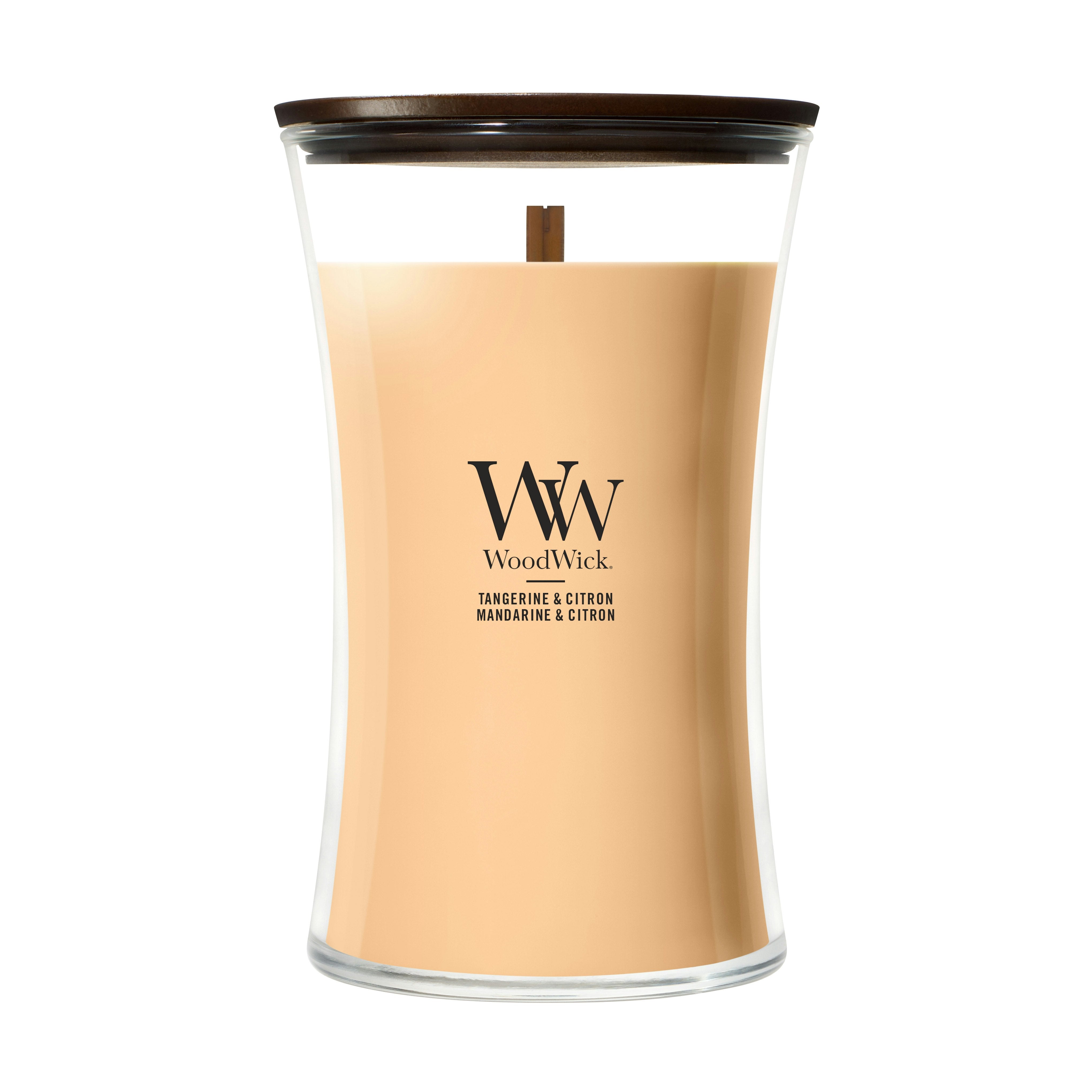 Candela Tangerine & Citron a clessidra grande 609g Arancione WoodWick