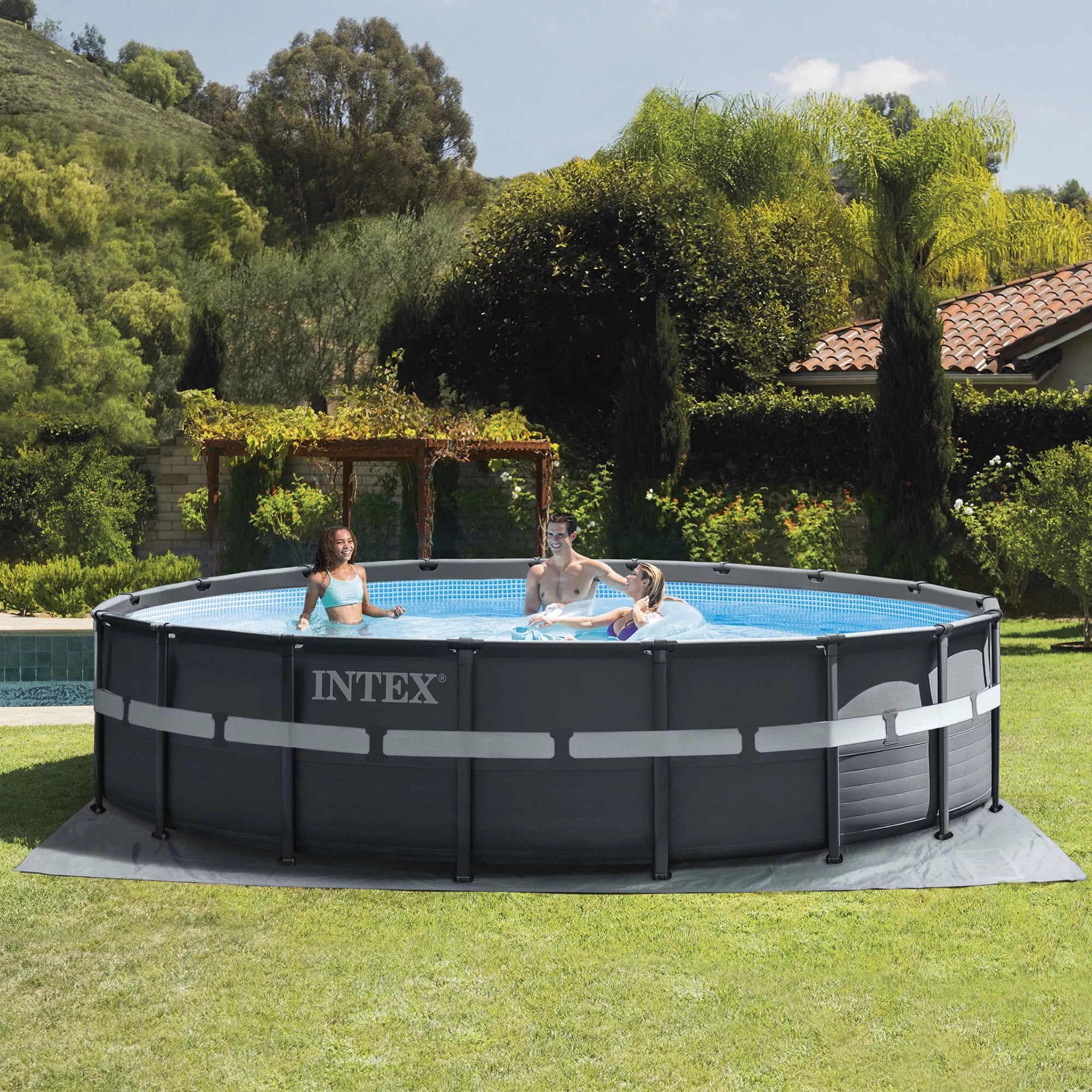 Intex Ultra XTR Frame Rundpool 549 cm x 549 cm x 132 cm Anthrazit