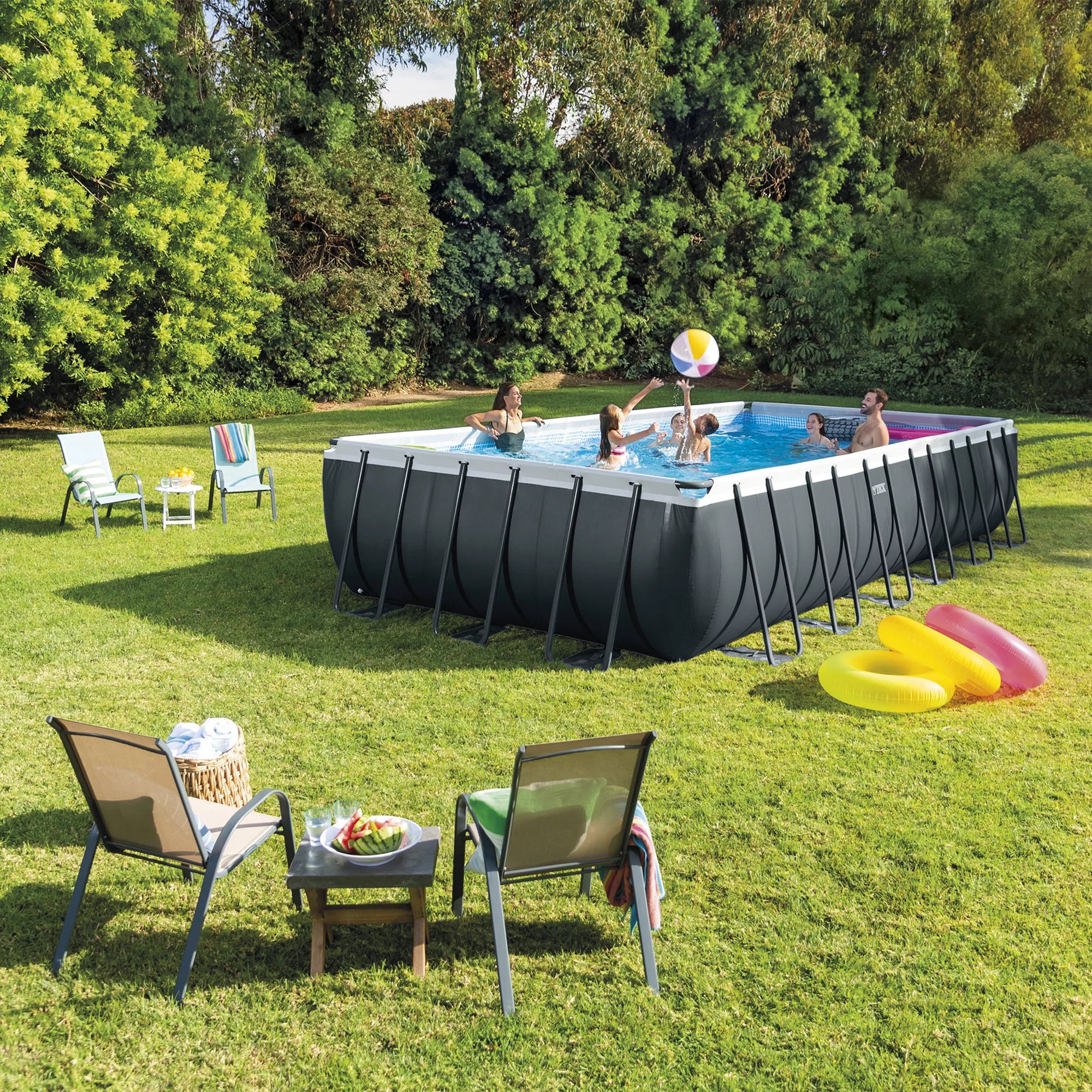 Piscina Rettangolare Ultra XTR Frame 732cm x 366cm x 132cm Antracite Intex