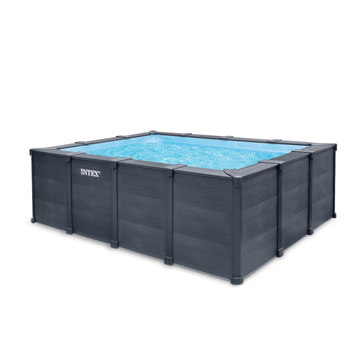 PISCINA RETTANGOLARE GRAPHITE GREY PANEL 400X300X124CM  + POMPA + SCALETTA + TELI