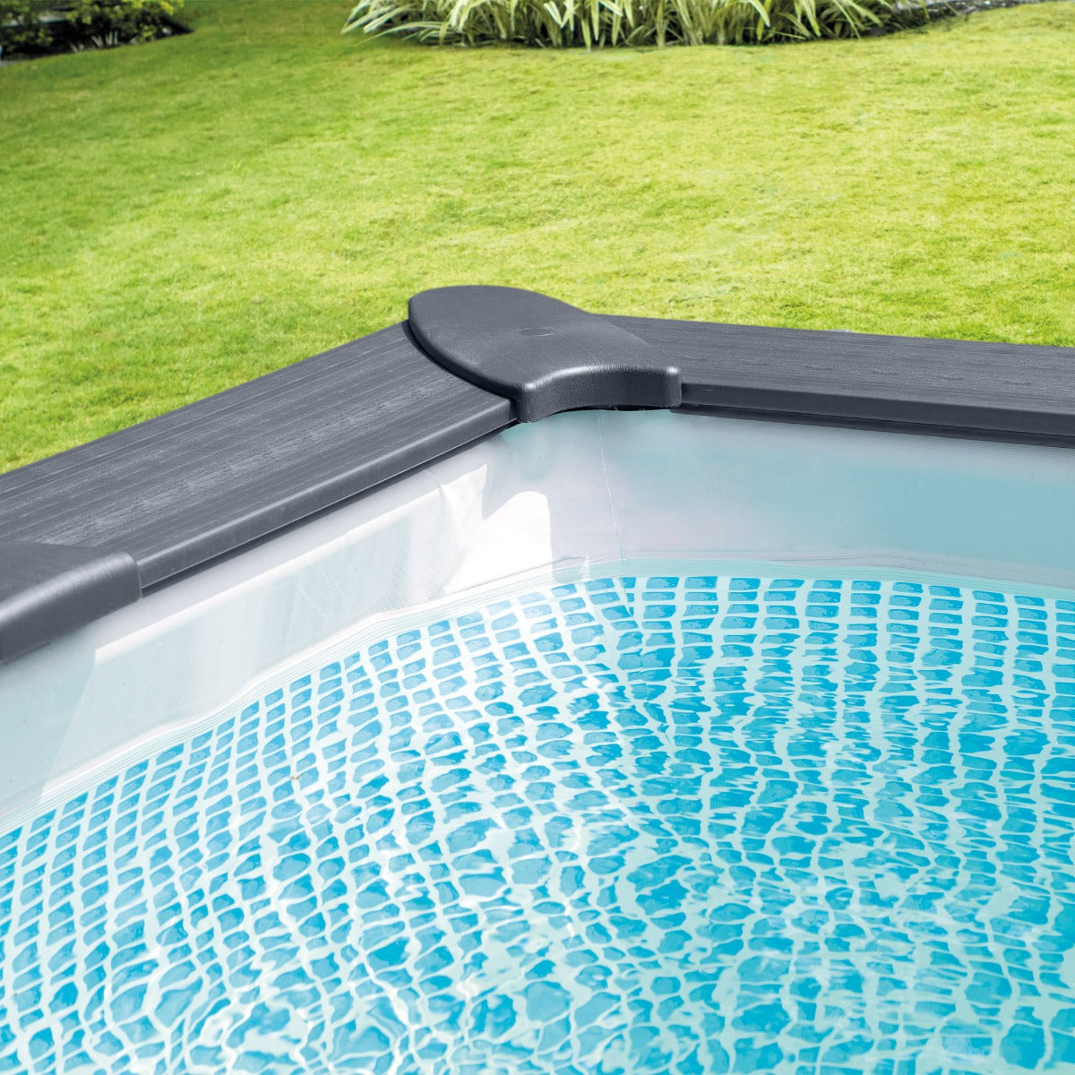 PISCINA RETTANGOLARE GRAPHITE GREY PANEL 400X300X124CM  + POMPA + SCALETTA + TELI